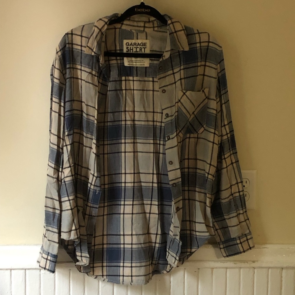Classic Powder Baby Blue and Cream Plaid Shirt